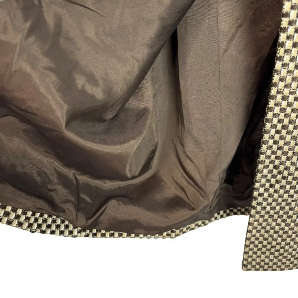 Grace Dane Lewis Vienna Wool Blend Faux Fur Trim Coat Size 6 Vanilla Latte Multi - Picture 10 of 11